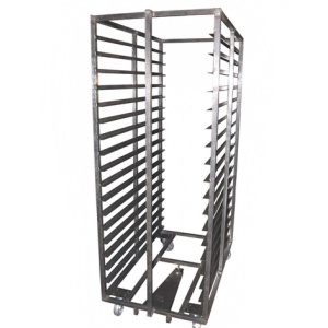 Тележка для транспортировки хлеба на колесах 18 лотков двухстороння на резиновом ходу